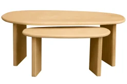 Tables basses gigognes bois clair manguier massif (lot de 2) MARBELLA