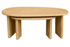 Tables basses gigognes bois clair manguier massif (lot de 2) MARBELLA
