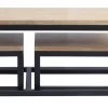 Tables basses gigognes bois manguier massif et métal noir (lot de 3) FACTORY