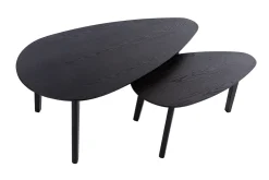 Tables basses gigognes bois noir (lot de 2) ARTIK