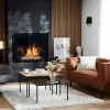 Tables basses gigognes carrées bois manguier massif et métal noir (lot de 2) TAHL