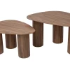 Tables basses gigognes design en bois foncé (lot de 2) FOLEEN