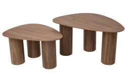 Tables basses gigognes design en bois foncé (lot de 2) FOLEEN
