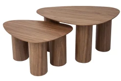 Tables basses gigognes design en bois foncé (lot de 2) FOLEEN