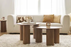 Tables basses gigognes design en bois foncé (lot de 2) FOLEEN