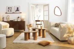 Tables basses gigognes design en bois foncé (lot de 2) FOLEEN