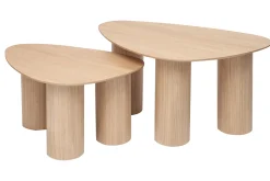 Tables basses gigognes design en bois clair (lot de 2) FOLEEN