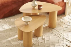 Tables basses gigognes design en bois clair (lot de 2) FOLEEN