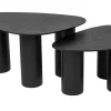 Tables basses gigognes design en bois noir (lot de 2) FOLEEN