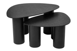 Tables basses gigognes design en bois noir (lot de 2) FOLEEN