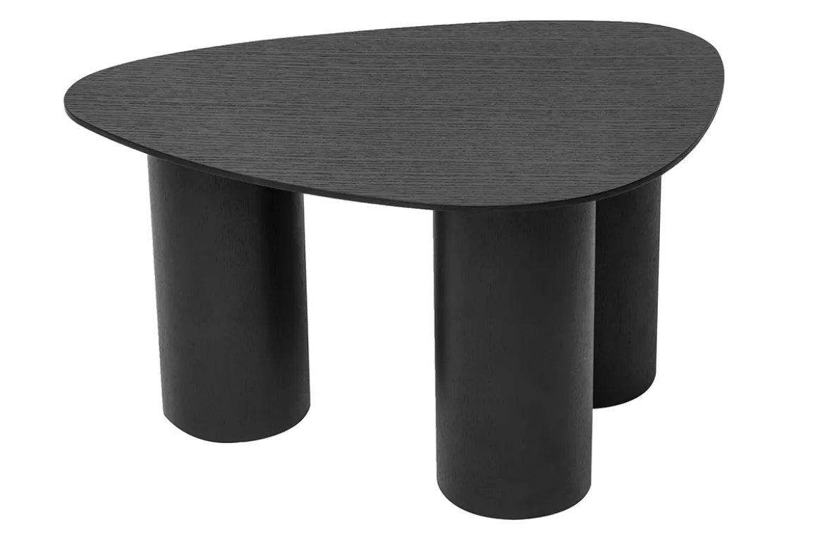 Tables basses gigognes design en bois noir (lot de 2) FOLEEN