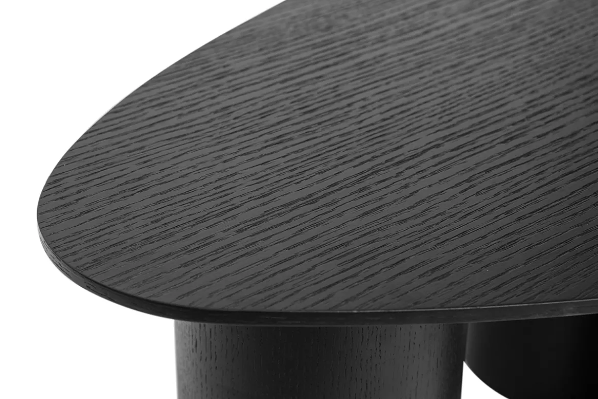 Tables basses gigognes design en bois noir (lot de 2) FOLEEN