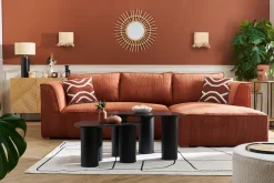 Tables basses gigognes design en bois noir (lot de 2) FOLEEN
