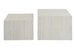 Tables basses gigognes design effet travertin (lot de 2) CALLA