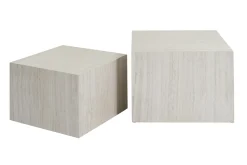 Tables basses gigognes design effet travertin (lot de 2) CALLA