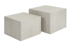 Tables basses gigognes design effet travertin (lot de 2) CALLA