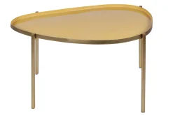 Tables basses gigognes laquées moutarde, bleu canard et bleu (lot de 3) ZURIA