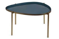 Tables basses gigognes laquées moutarde, bleu canard et bleu (lot de 3) ZURIA