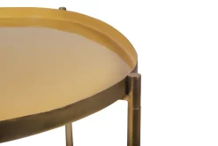 Tables basses gigognes laquées moutarde, bleu canard et bleu (lot de 3) ZURIA