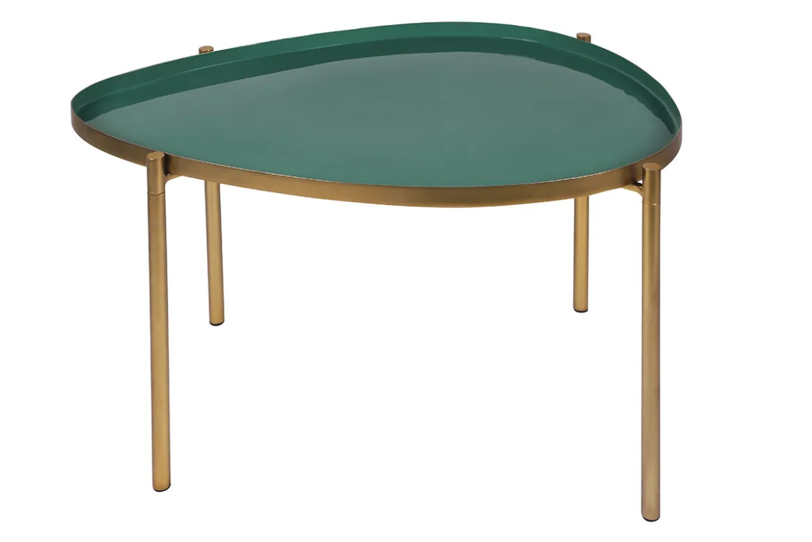 Tables basses gigognes laquées vert-cyan et vert (lot de 3) ZURIA
