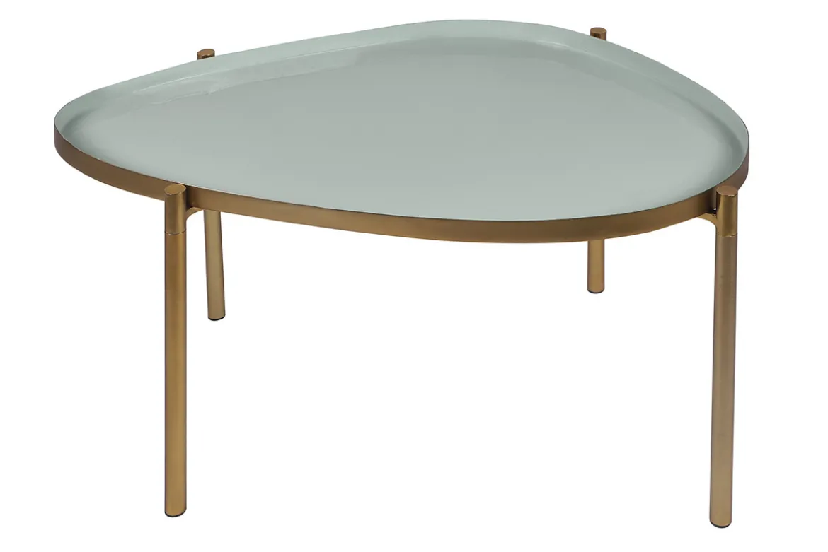 Tables basses gigognes laquées vert-cyan et vert (lot de 3) ZURIA