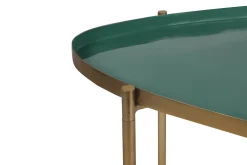 Tables basses gigognes laquées vert-cyan et vert (lot de 3) ZURIA