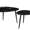Tables basses gigognes ovales en marbre noir et métal (lot de 2) PLATZ