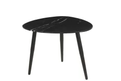 Tables basses gigognes ovales en marbre noir et métal (lot de 2) PLATZ