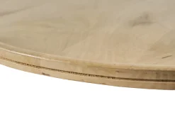 Tables basses gigognes rondes bois manguier massif et métal noir (lot de 2) LEDGE