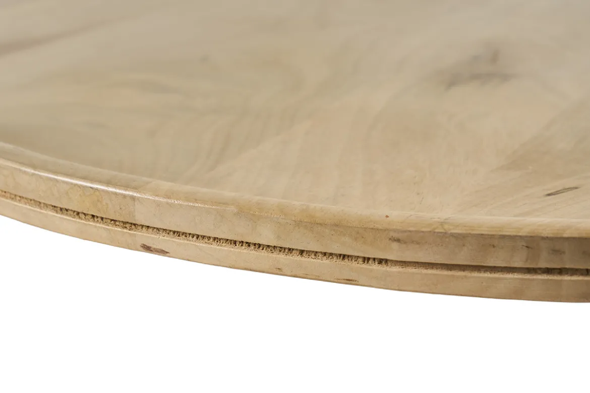 Tables basses gigognes rondes bois manguier massif et métal noir (lot de 2) LEDGE