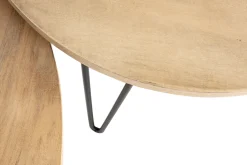 Tables basses gigognes rondes bois manguier massif et métal noir (lot de 2) VIBES