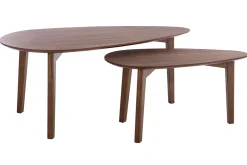 Tables basses gigognes scandinaves bois foncé noyer (lot de 2) ARTIK