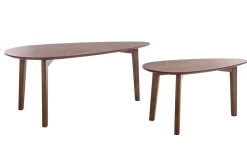 Tables basses gigognes scandinaves bois foncé noyer (lot de 2) ARTIK