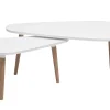 Tables basses gigognes scandinaves blanc et bois clair chêne massif (lot de 2) ARTIK