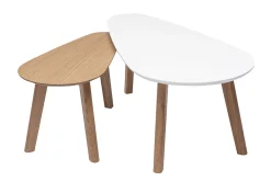 Tables basses gigognes scandinaves bois clair chêne et blanc (lot de 2) ARTIK