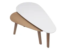Tables basses gigognes scandinaves bois clair chêne et blanc (lot de 2) ARTIK
