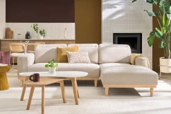 Tables basses gigognes scandinaves bois clair chêne et blanc (lot de 2) ARTIK