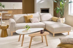 Tables basses gigognes scandinaves bois clair chêne et blanc (lot de 2) ARTIK