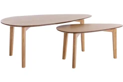 Tables basses gigognes scandinaves bois clair chêne (lot de 2) ARTIK