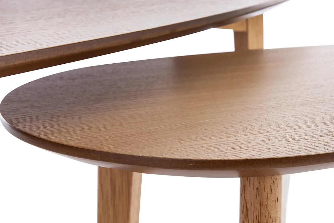 Tables basses gigognes scandinaves bois clair chêne (lot de 2) ARTIK
