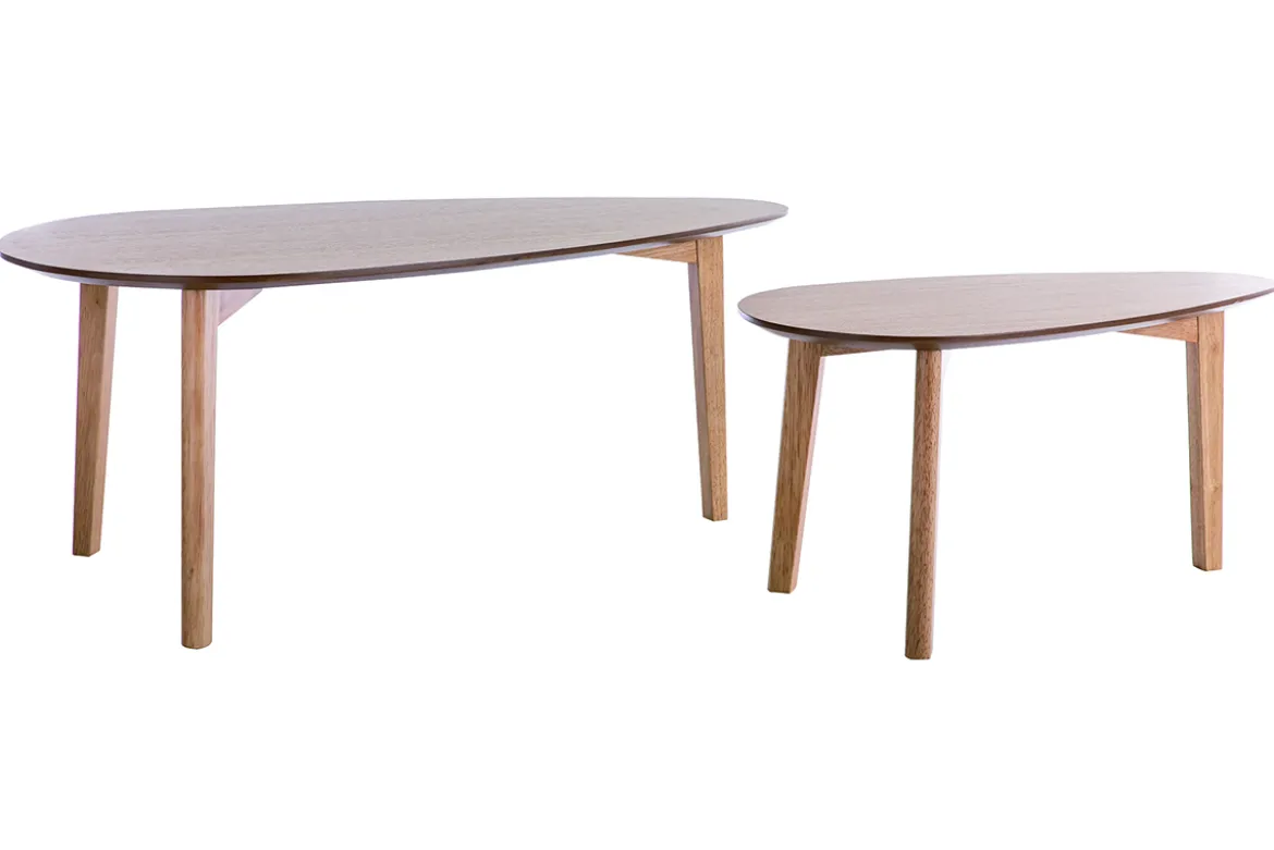 Tables basses gigognes scandinaves bois clair chêne (lot de 2) ARTIK