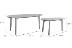 Tables basses gigognes scandinaves bois clair chêne (lot de 2) ARTIK