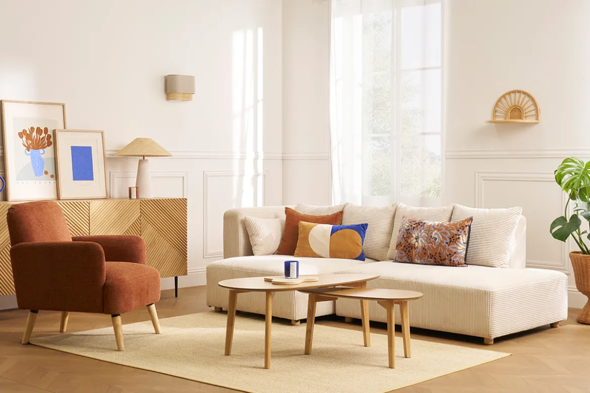 Tables basses gigognes scandinaves bois clair chêne (lot de 2) ARTIK
