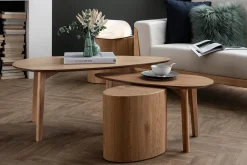 Tables basses gigognes scandinaves bois clair chêne (lot de 2) ARTIK