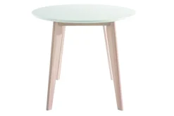 Table scandinave ovale blanche et bois clair L150 cm LEENA