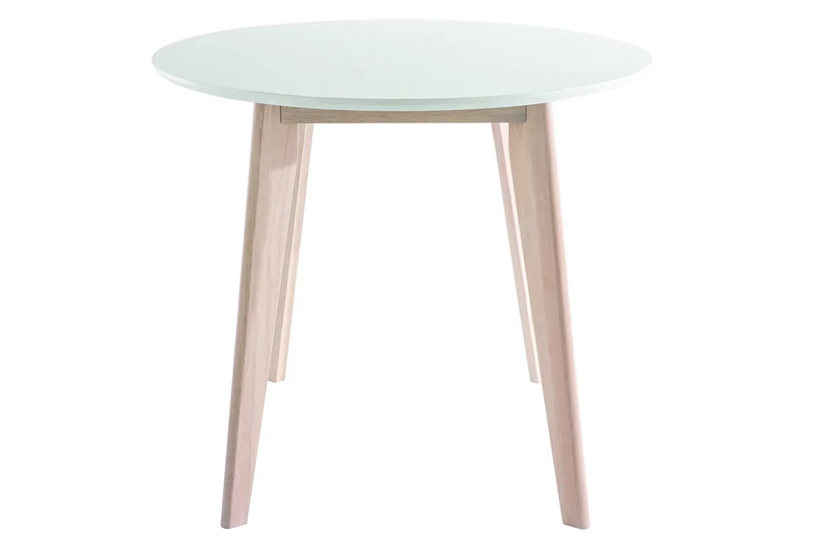 Table scandinave ovale blanche et bois clair L150 cm LEENA