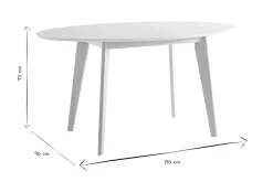 Table scandinave ovale blanche et bois clair L150 cm LEENA