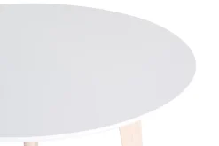 Table scandinave ronde blanc et bois D100 cm LEENA