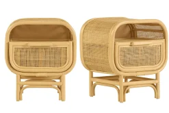 Tables de chevet avec tiroir en rotin (lot de 2) LUWAK