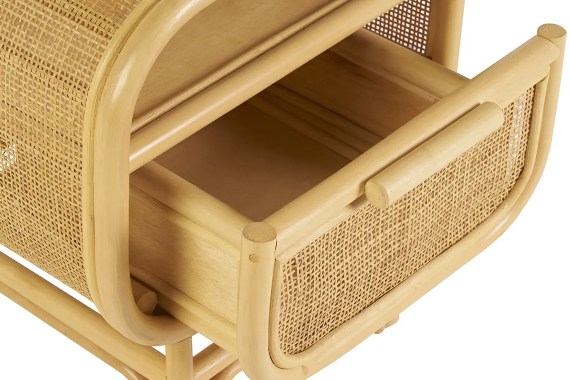 Tables de chevet avec tiroir en rotin (lot de 2) LUWAK